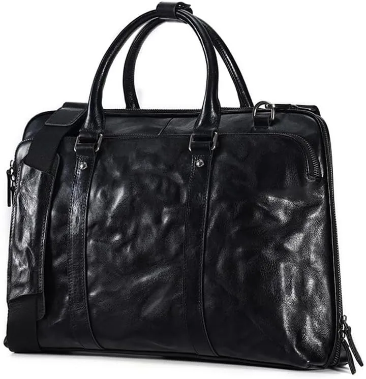 Genuine Leather Men's Briefcase for Business Office Messenger Bag Vintage Handbag Document Shoulder Bags.