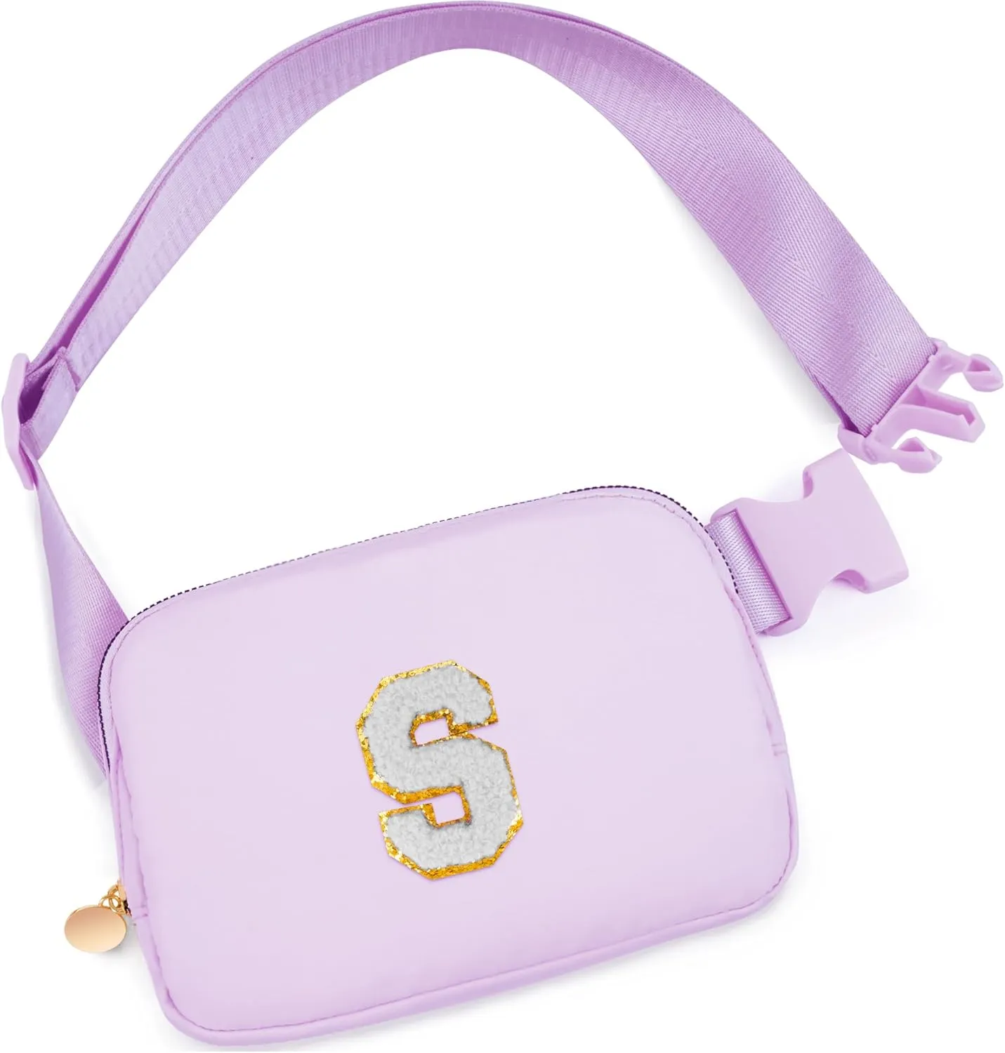 Gifts for Girls 3 4 5 6 7 8 9 10 11 12 Year Old Teens Kids Daughter Sister Her - Fanny Pack Crossbody Bag Cute Stuff for Girls Teen Trendy Belt Bags | Initial White S,Lavender Bag