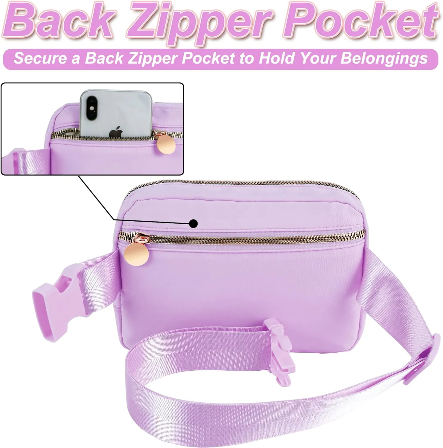 Gifts for Girls 3 4 5 6 7 8 9 10 11 12 Year Old Teens Kids Daughter Sister Her - Fanny Pack Crossbody Bag Cute Stuff for Girls Teen Trendy Belt Bags | Initial White S,Lavender Bag