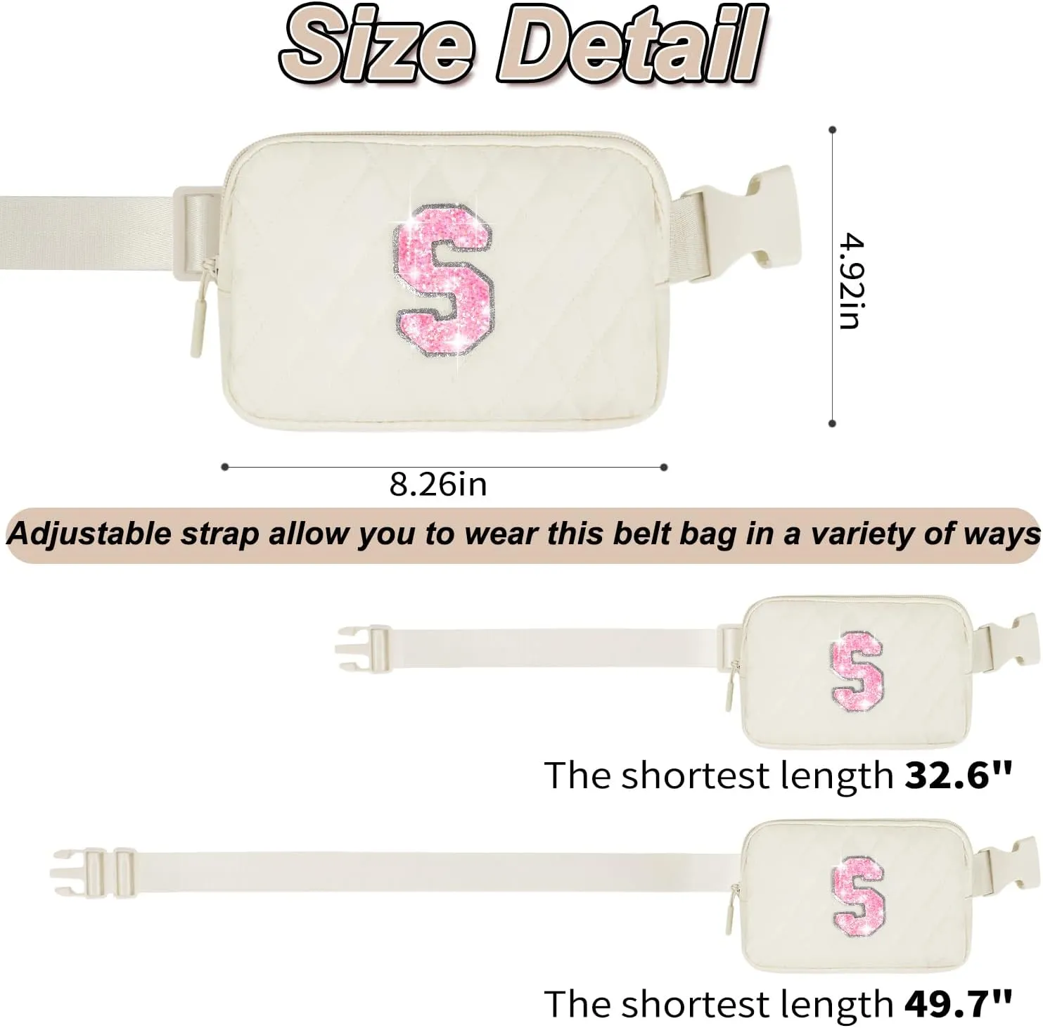 Gifts for Girls Teens - Birthday Gifts for Daughter Sister Niece Granddaughter Her,Teen Girl Travel Essentials,Crossbody Bag Belt Bags Cute Purse Fanny Pack Trendy Stuff - S,Cream