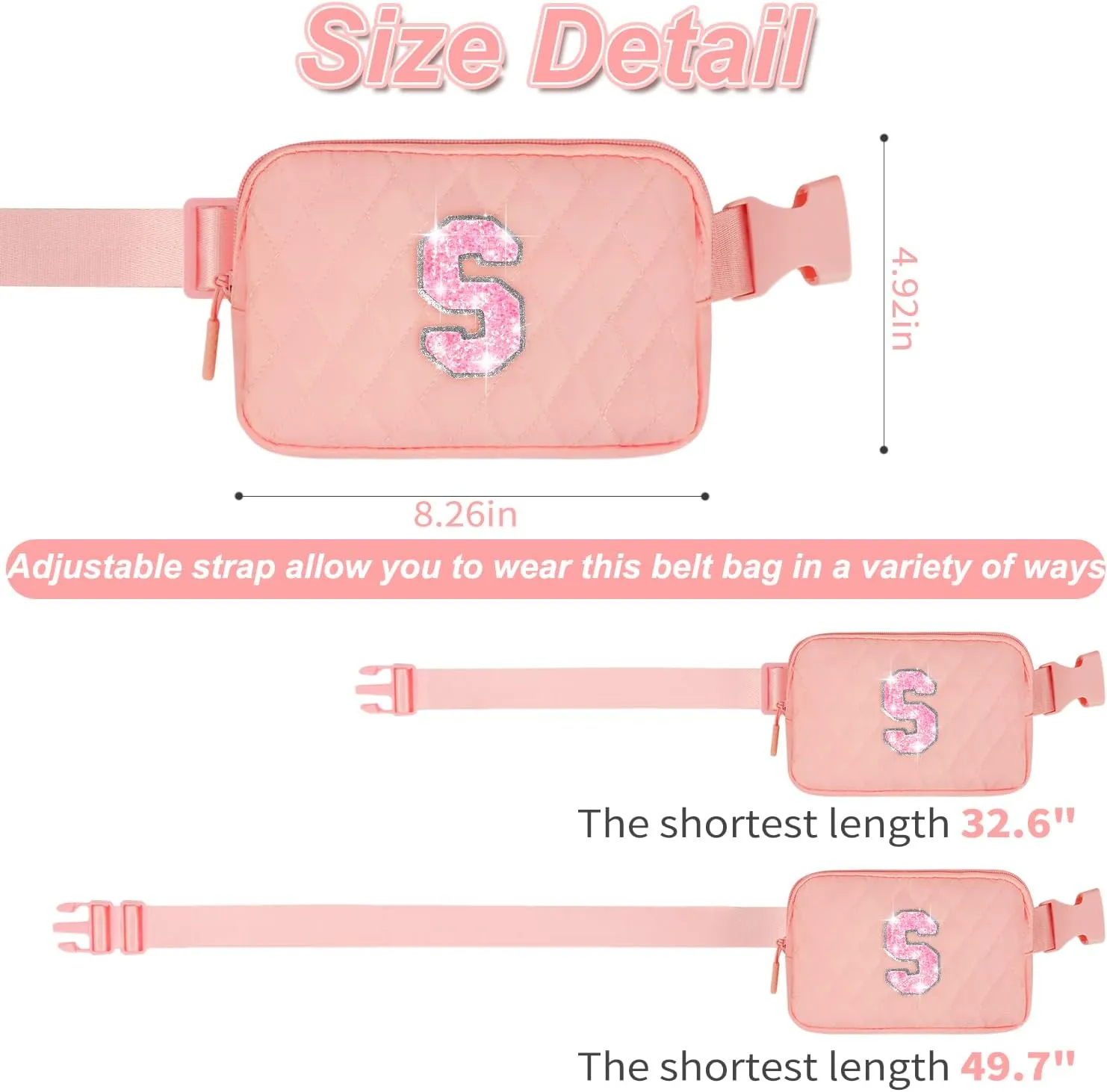 Gifts for Girls Teens - Birthday Gifts for Daughter Sister Niece Granddaughter Her,Teen Girl Travel Essentials,Crossbody Bag Belt Bags Cute Purse Fanny Pack Trendy Stuff - S,Peach