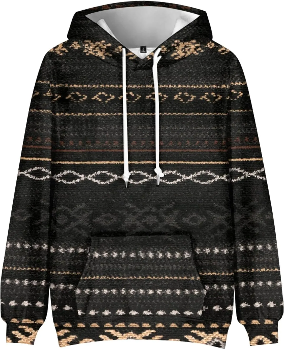 GOFULY Men'S Fashion Hoodies & Sweatshirts Casual Fall Western Aztec Print Graphic Hoodies Long Sleeve Pullover Hoodies