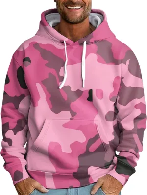 GOFULY Men'S Hoodies Camo Sweatshirts Fashion Fall Hoodies Pullover Drawstring Winter Long Sleeve Shirt With Kangaroo Pocket