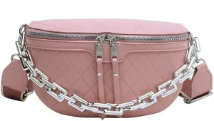 HBJWOV Women Leather Waist Bag Chest Pack Mini Female Belt Bags Ladies Shoulder Crossbody Bag(Gray)