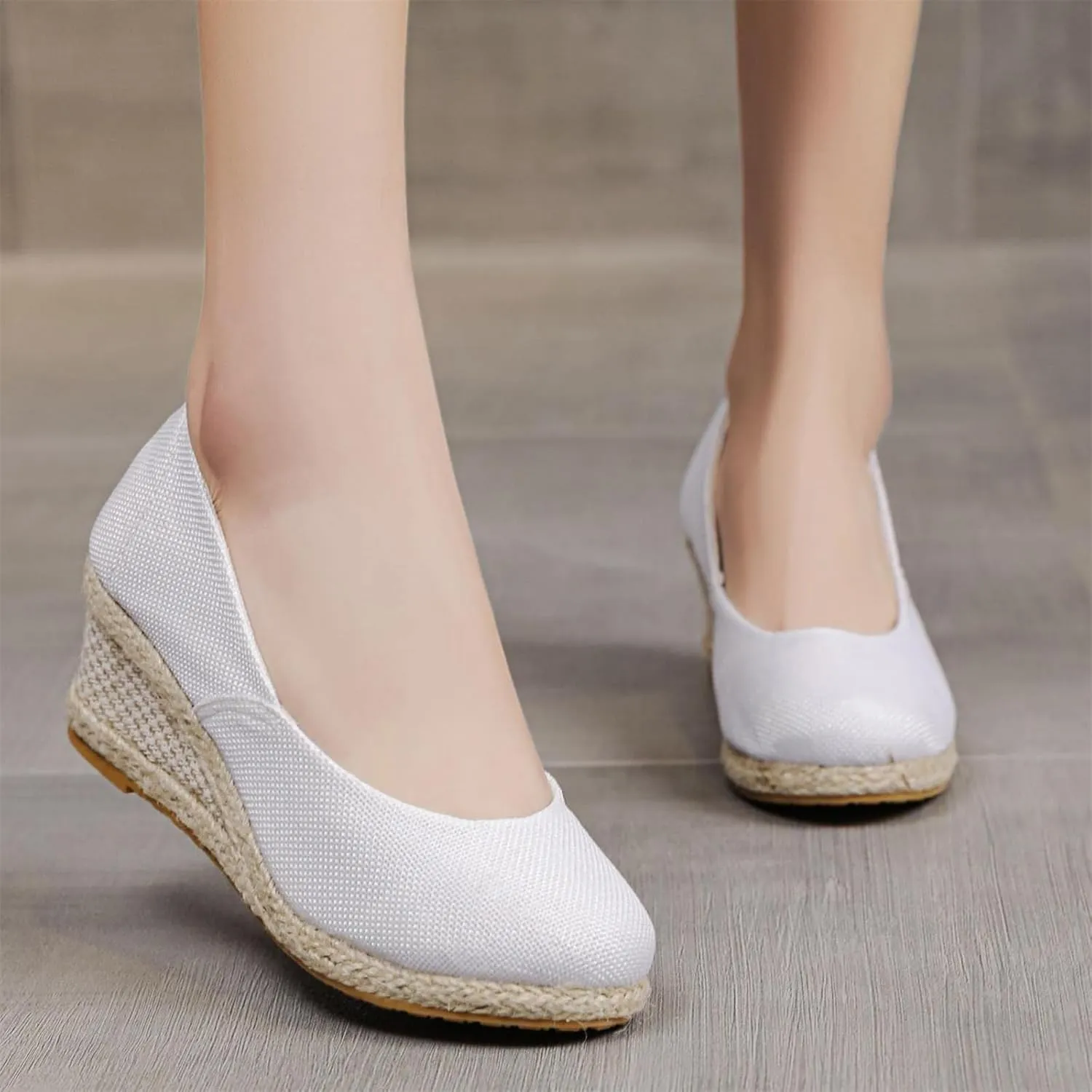 High Platform Wedge Sandals for Women Closed Toe Slip On Sandals Comfortable Wedge Pumps Shoes Casual Beach Shoes
