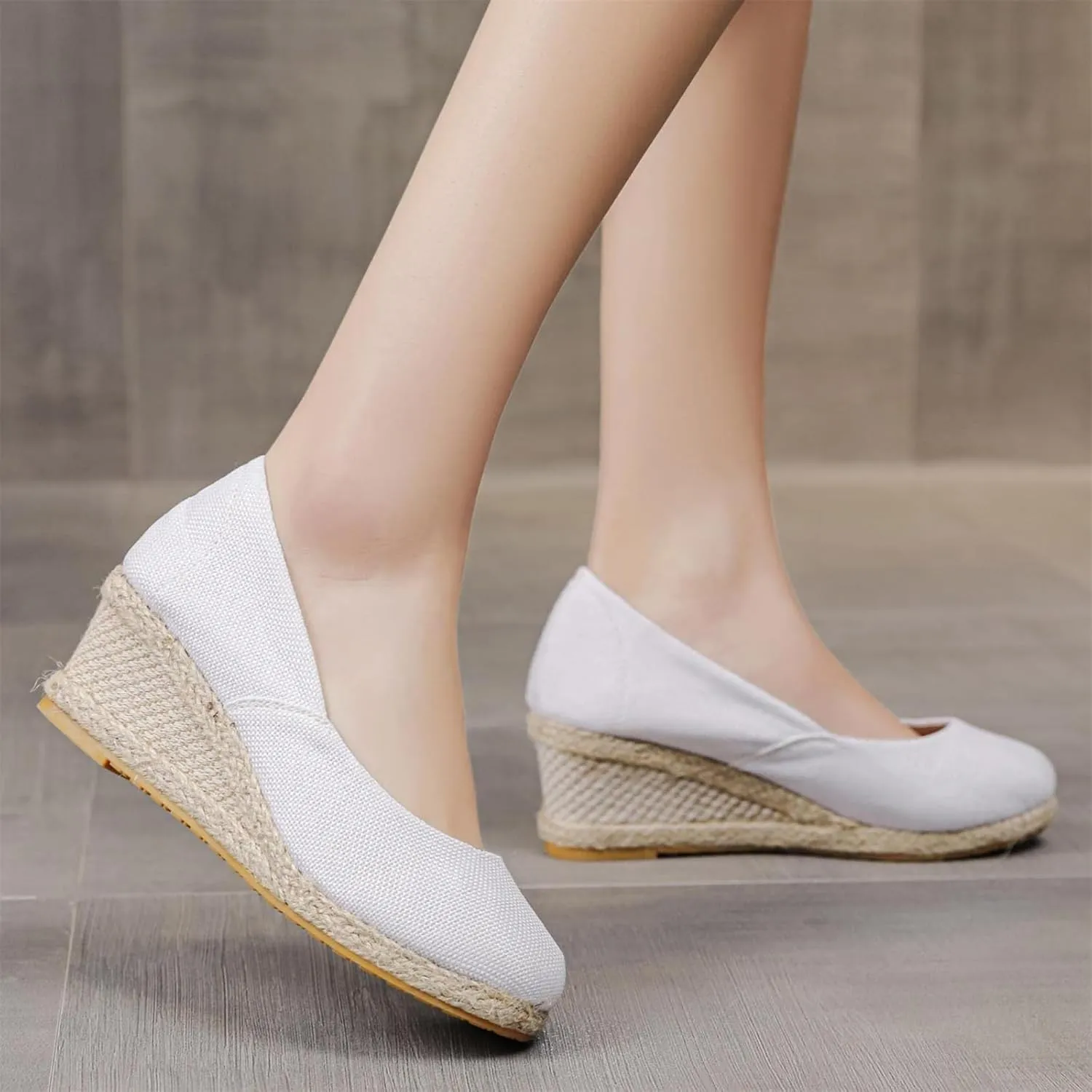 High Platform Wedge Sandals for Women Closed Toe Slip On Sandals Comfortable Wedge Pumps Shoes Casual Beach Shoes