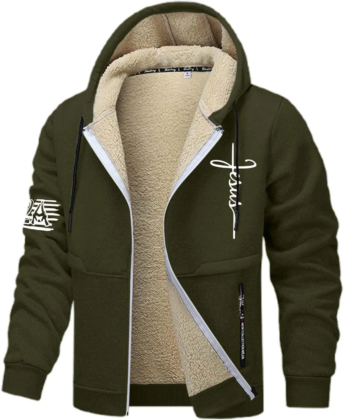 Hoodies for Men Heavyweight Fleece Lined Hoodie Thick Winter Pullover Warm Hooded Sweatshirt Thermal Windproof Jacket