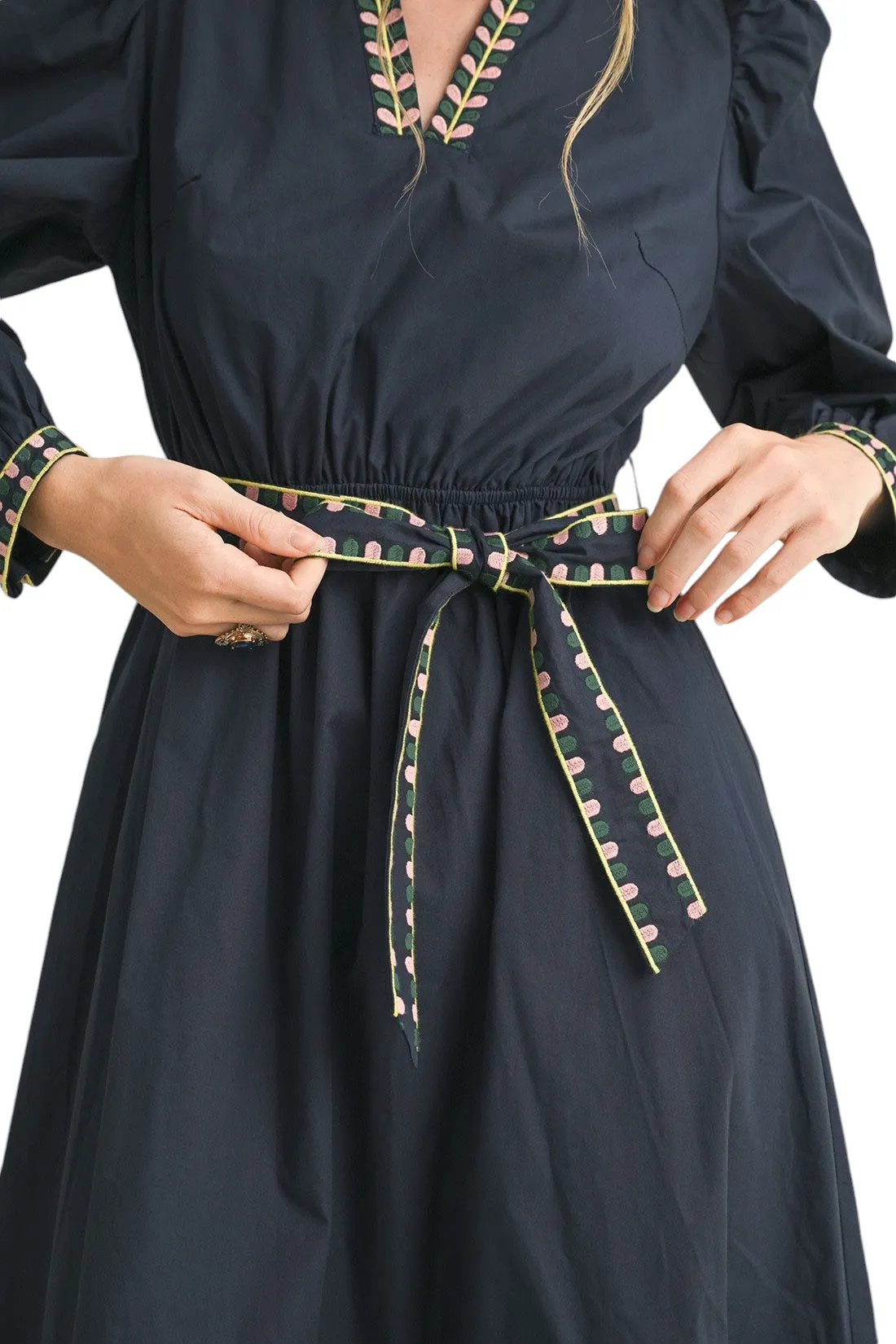 Houser Embroidered Midi Dress