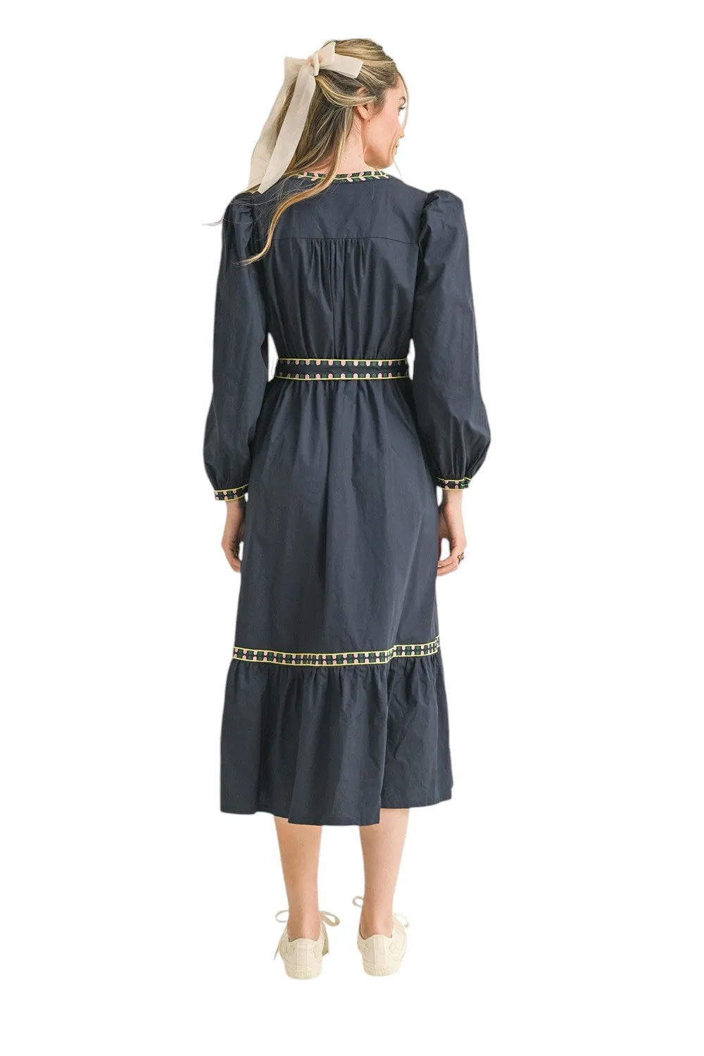 Houser Embroidered Midi Dress