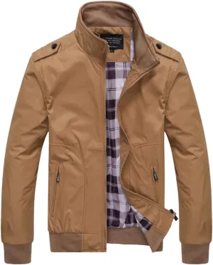 HZCX FASHION Men's Classical Bomber Jackets Casual Sports Windbreaker Jackets