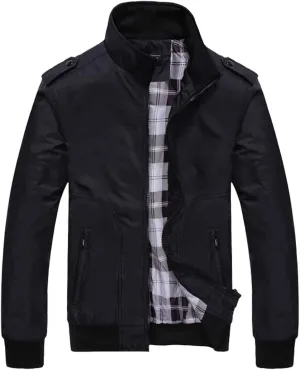 HZCX FASHION Men's Classical Bomber Jackets Casual Sports Windbreaker Jackets