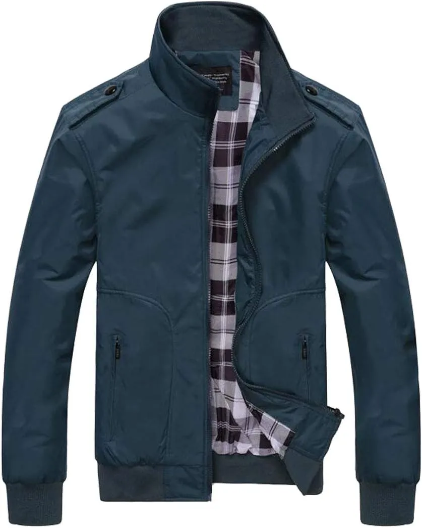 HZCX FASHION Men's Classical Bomber Jackets Casual Sports Windbreaker Jackets