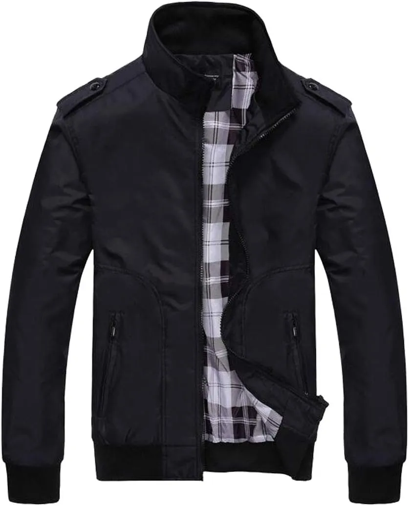 HZCX FASHION Men's Classical Bomber Jackets Casual Sports Windbreaker Jackets
