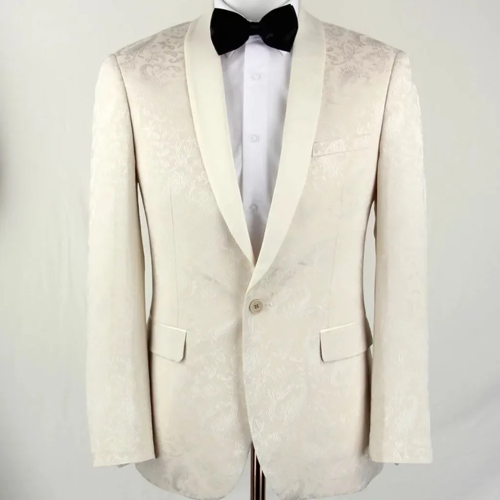 Ivory on Ivory Blazer with matching Bowtie