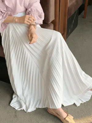 JOSKAA 2024 New Skirt Fashion Graceful Irregular Hem Design Pleated Skirt