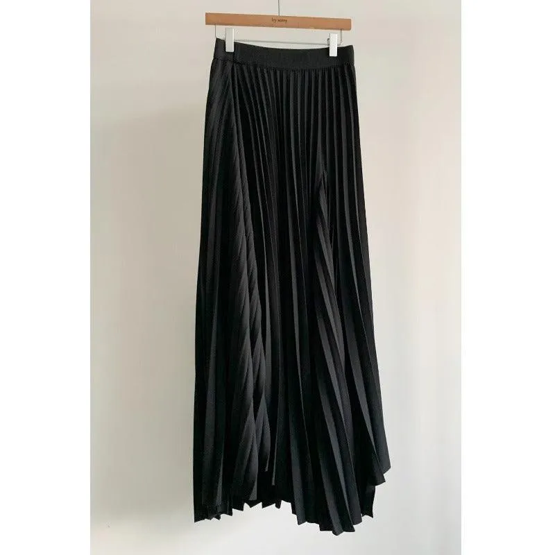 JOSKAA 2024 New Skirt Fashion Graceful Irregular Hem Design Pleated Skirt
