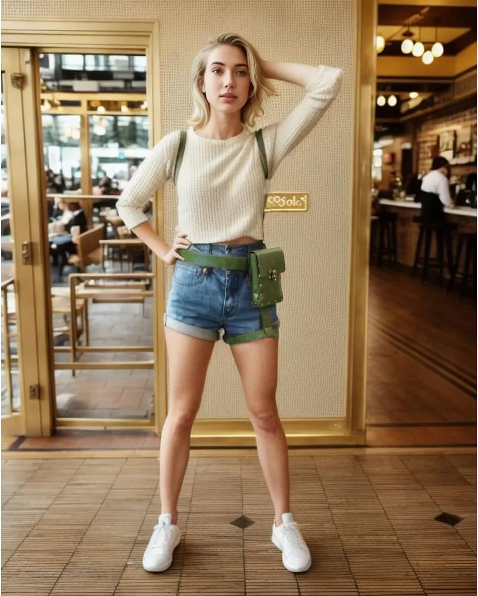 Larswon Leg Bag, Renaissance Leg Harness Bag Synthetic Leather Belt Bag for Women Hip Bag Fanny Pack Thigh Harness Women Green