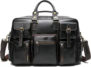 Leather Handbag for Men Vintage Travel Messenger Bag 14 inch laptop Briefcase Shoulder Bags