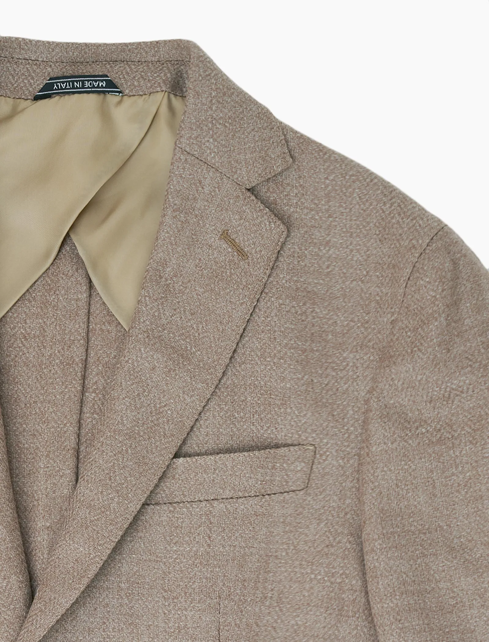 Light Beige Herringbone Wool & Cashmere Blazer