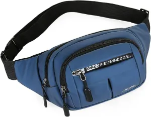 Men And Women Fashion Capacity Messenger Bag Simple Casual Shoulder Bags Waist Bag Running Belt Waist Pack for Men (Blue, One Size)