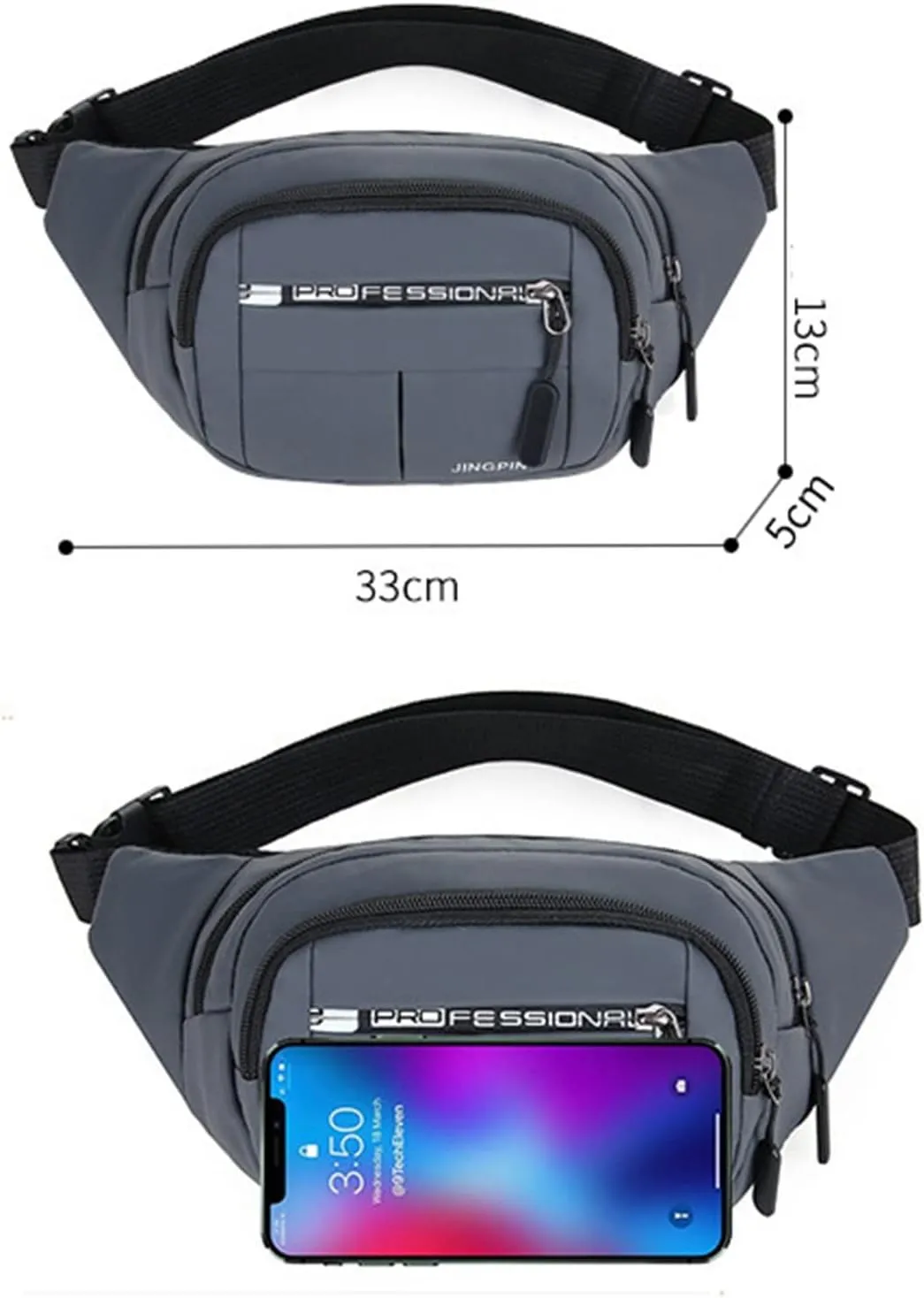 Men And Women Fashion Capacity Messenger Bag Simple Casual Shoulder Bags Waist Bag Running Belt Waist Pack for Men (Blue, One Size)