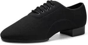 Men's Ballroom Latin Dance Shoes 2.5Cm/1Inchs Canvas Waltz Modern Dancing Practice Shoe for Men