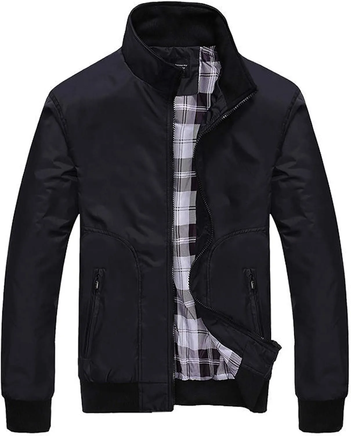 Men's Bomber Jackets Lightweight Water Resistant Fall Full Zip Casual Jackets Slim Fit Windbreaker Jackets Sportswear