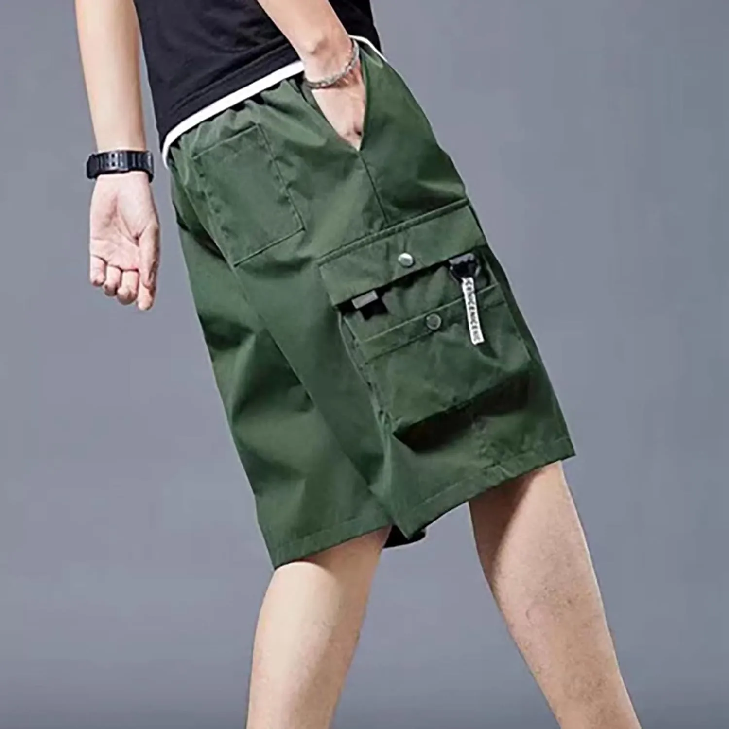 Men's Cargo Pants Stretch Fabric Sports Trousers Men's Slim Pants Men's Work Pants 6-Pocket Cargo Pants Plus Size