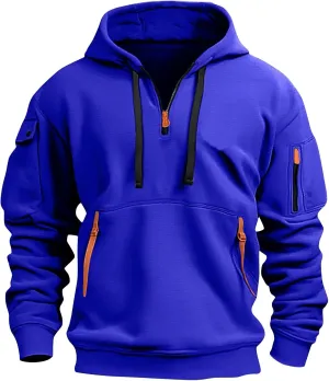 Mens Hoodies Pullover Oversized Long Sleeve Zip up Hooded Sweatshirt Drawstring Casual Jacket Sweater Fall Coat