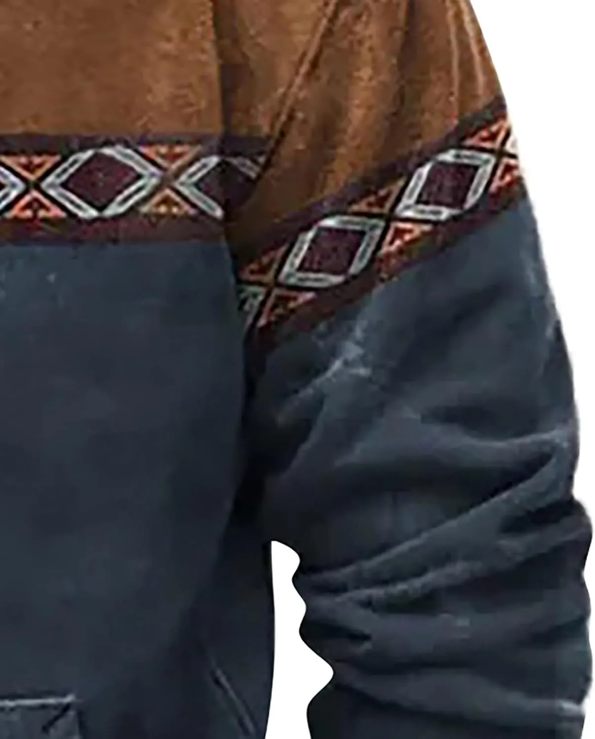 Mens Hoodies Pullover Vintage Long Sleeve Hoodie Half Zipper Hooded Sweatshirt Top Workwear Multi Pocket Men Hoodie