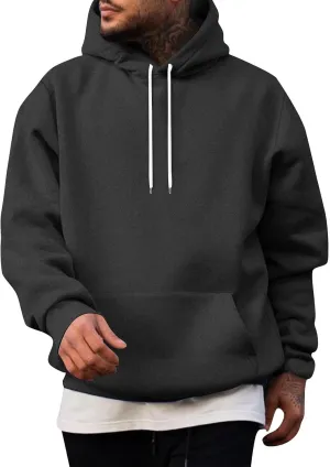 Men's Loose Fit Hoodies Lightweight Pullover Casual Sweatshirts