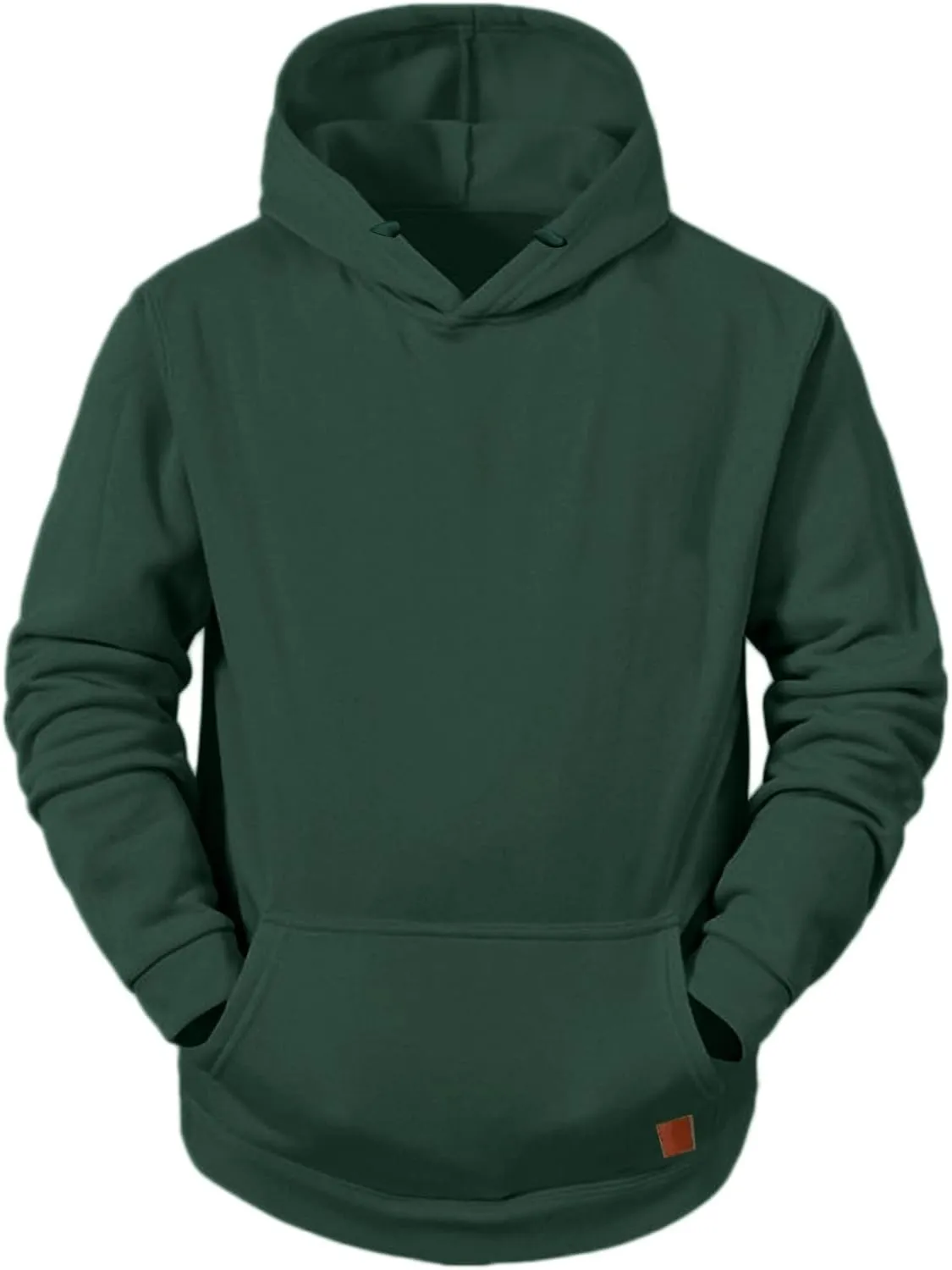 Mens Oversized Hoodies Pullover Solid Vintage Long Sleeve Sweatshirt Heavyweight Baggy Streetwear Top Athletic