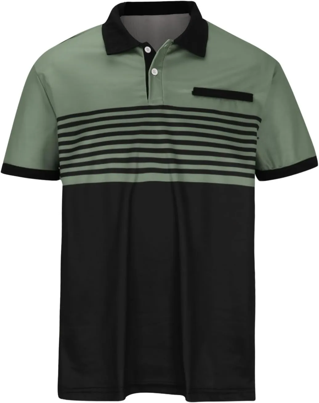 Mens Shirts Button Turn-Down Collar Top Short Sleeve Stripe Tshirts Sports Golf Tops Summer T-Shirt Tees 2024
