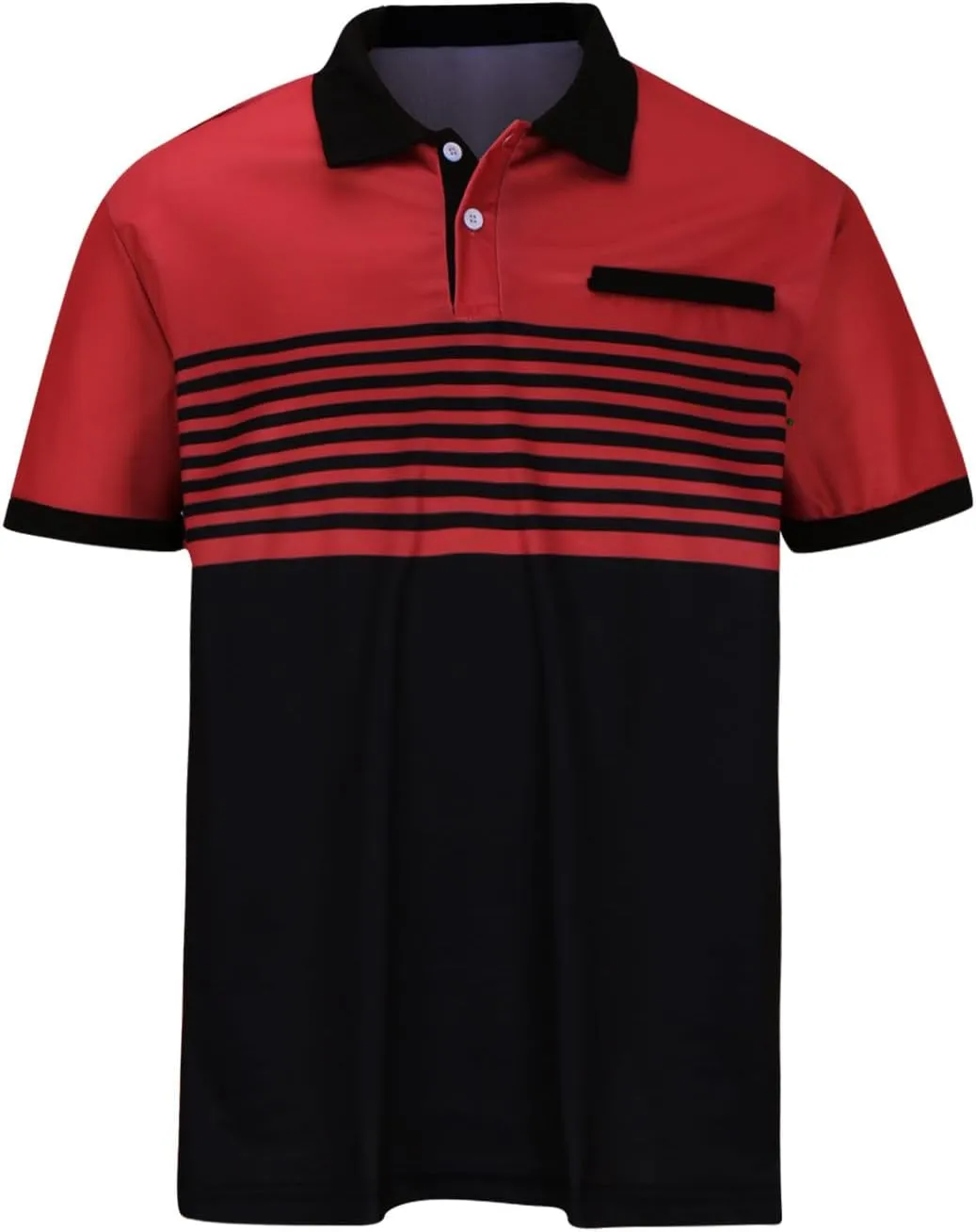 Mens Shirts Button Turn-Down Collar Top Short Sleeve Stripe Tshirts Sports Golf Tops Summer T-Shirt Tees 2024