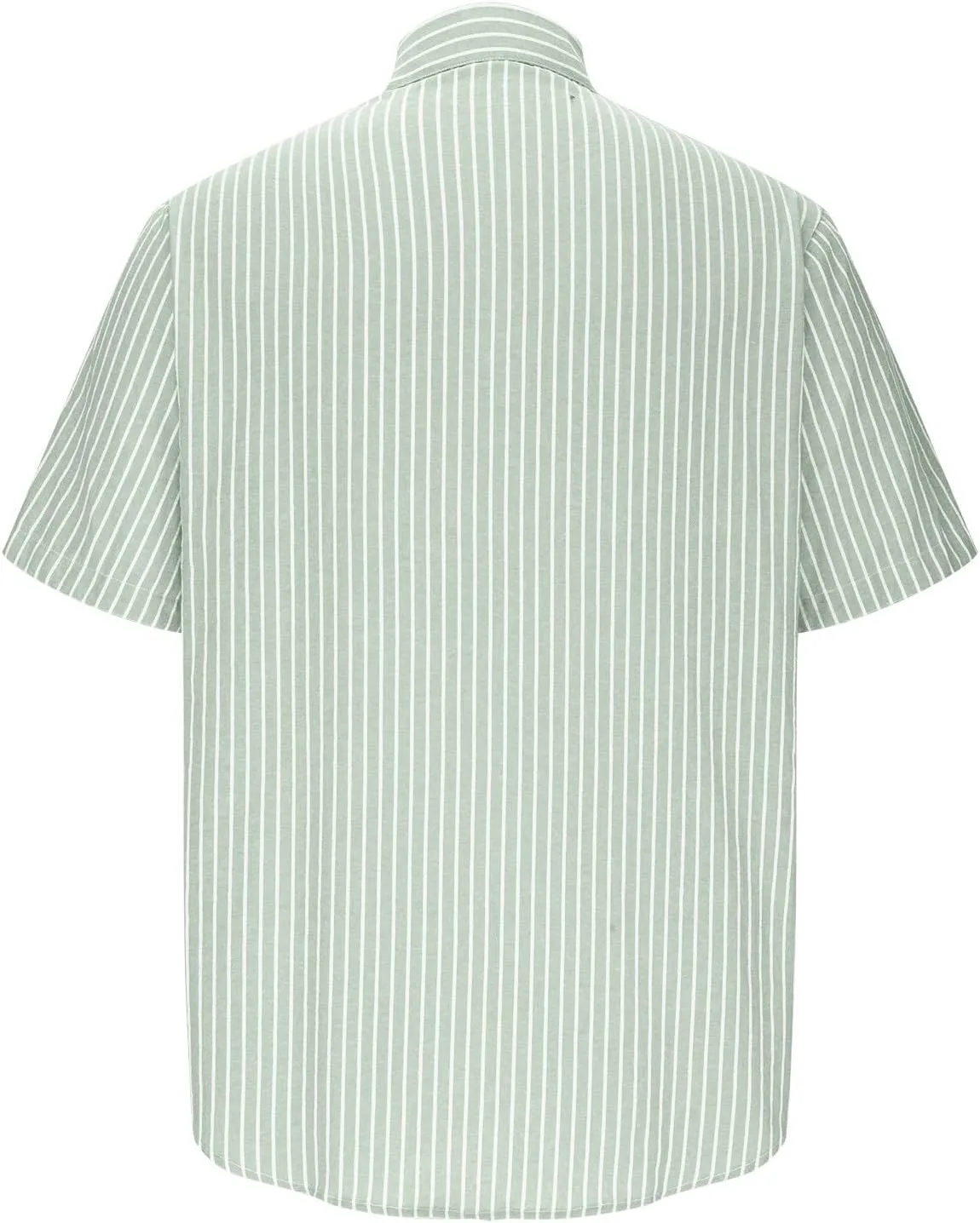 Mens Short Sleeve Hippie Guayabera Linen Shirts Casual Striped Button Down Longline Shirt Summer Beach Hawaiian Shirt