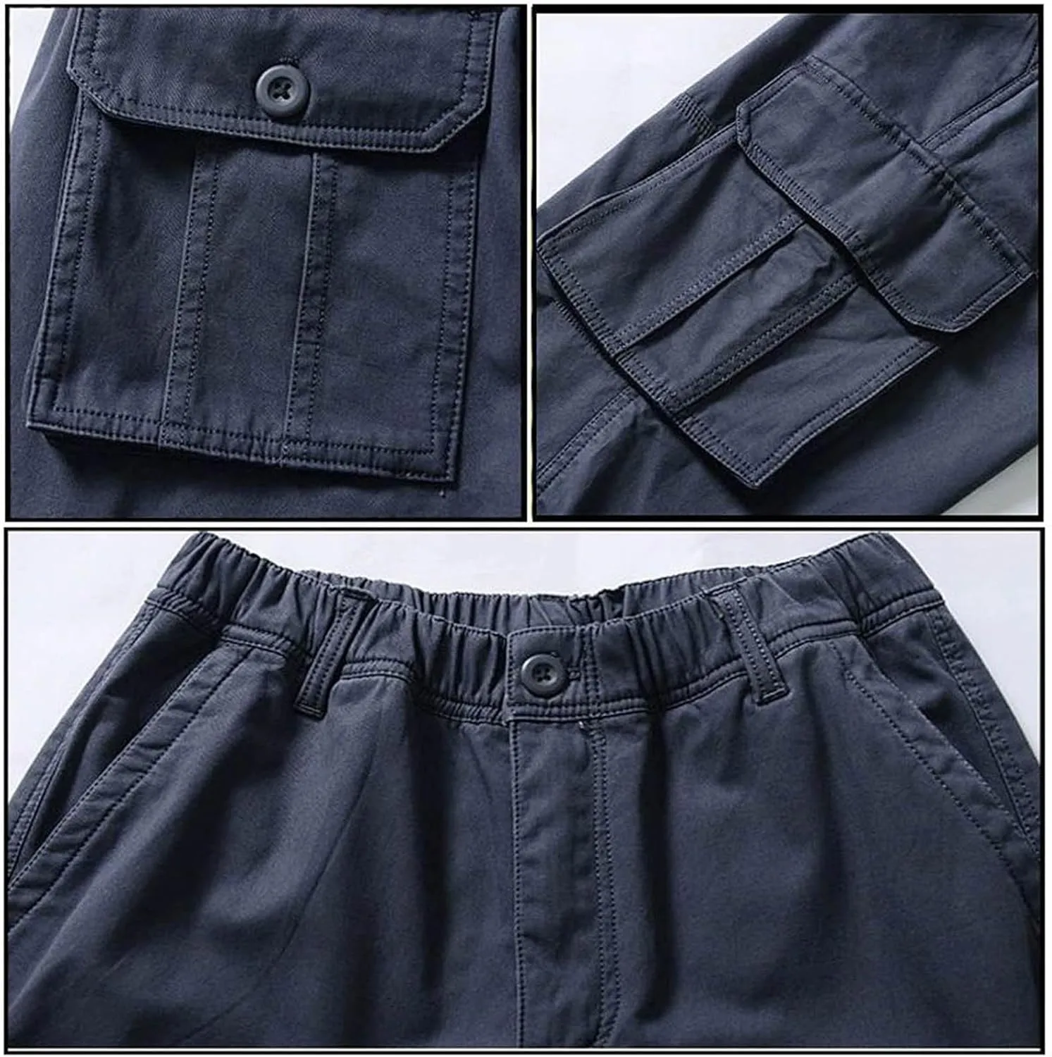 Men's Straight Leg Outdoor Casual Trousers with Multiple Pockets and Loose Work Men Cargo Pants with Pockets