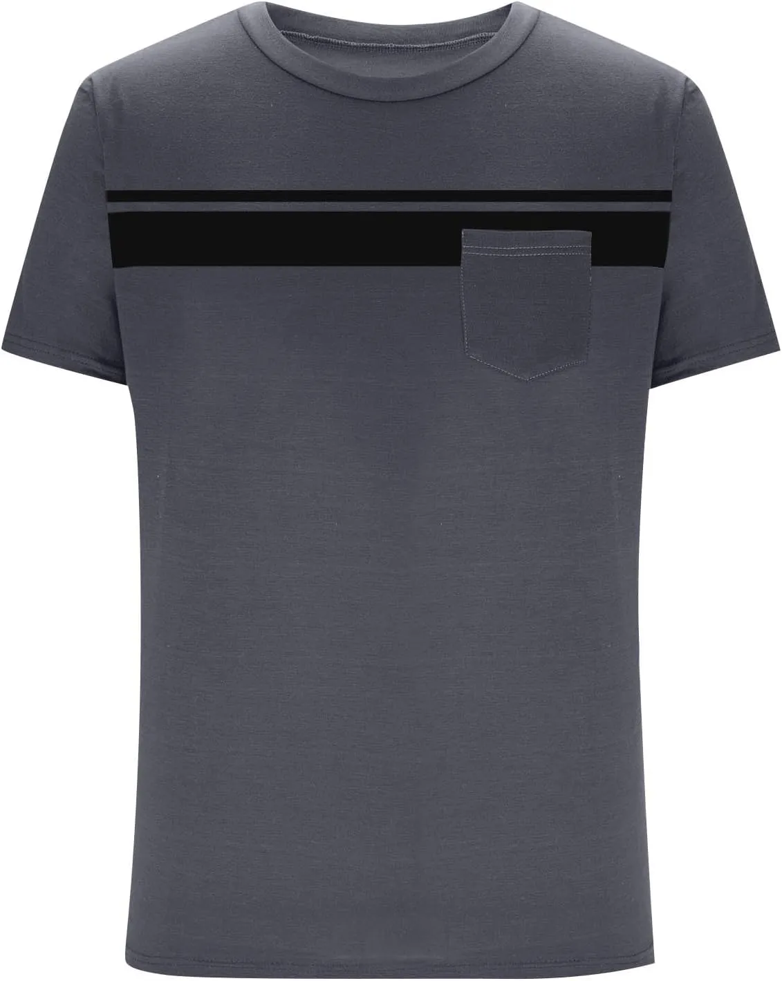 Mens Striped Color Block T-Shirt Short Sleeve Casual Crew Neck Summer Athletic Tee Shirts Pullover Top with Pocket