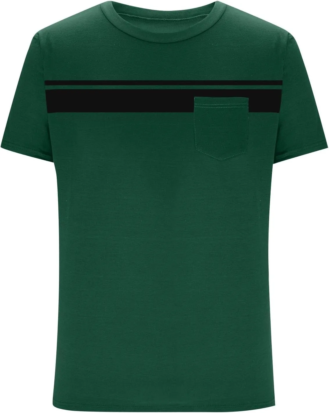Mens Striped Color Block T-Shirt Short Sleeve Casual Crew Neck Summer Athletic Tee Shirts Pullover Top with Pocket