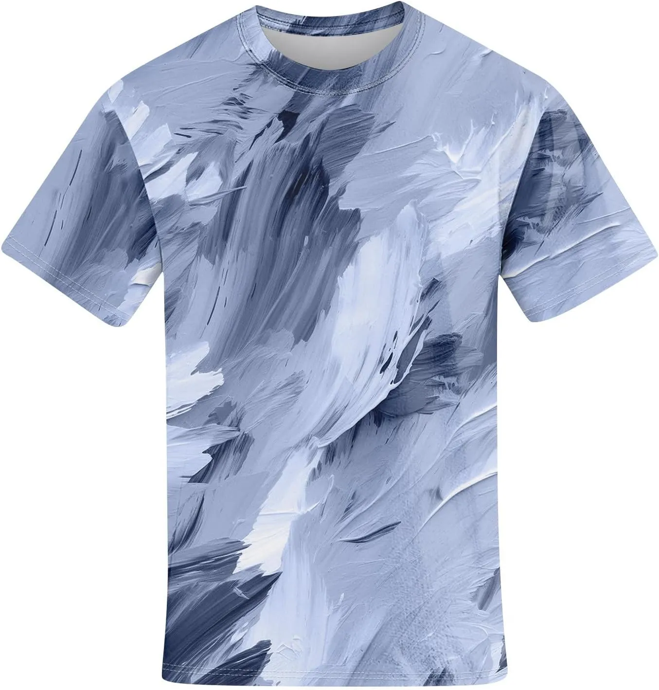 Men's Tie Dye T-Shirt Gradient Color Short Sleeve Shirts Summer Fashion Casual Crew Neck Loose Plus Size Tops