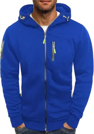 Mens Zip Up Hoodies Heavyweight Fleece Sports Track Jackets Sweatshirts for Gym Running