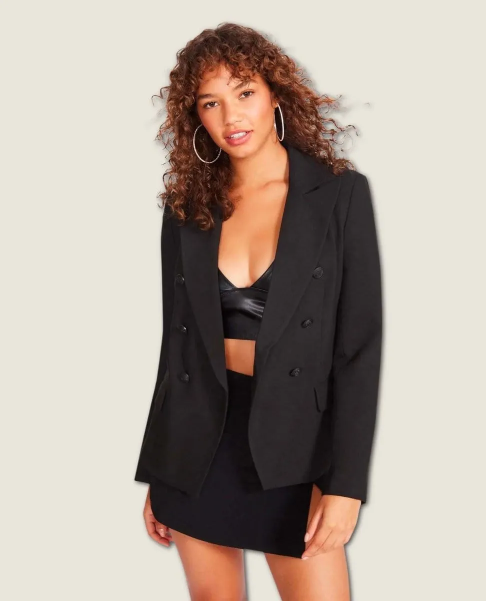 Naomi Double Breasted Blazer Black