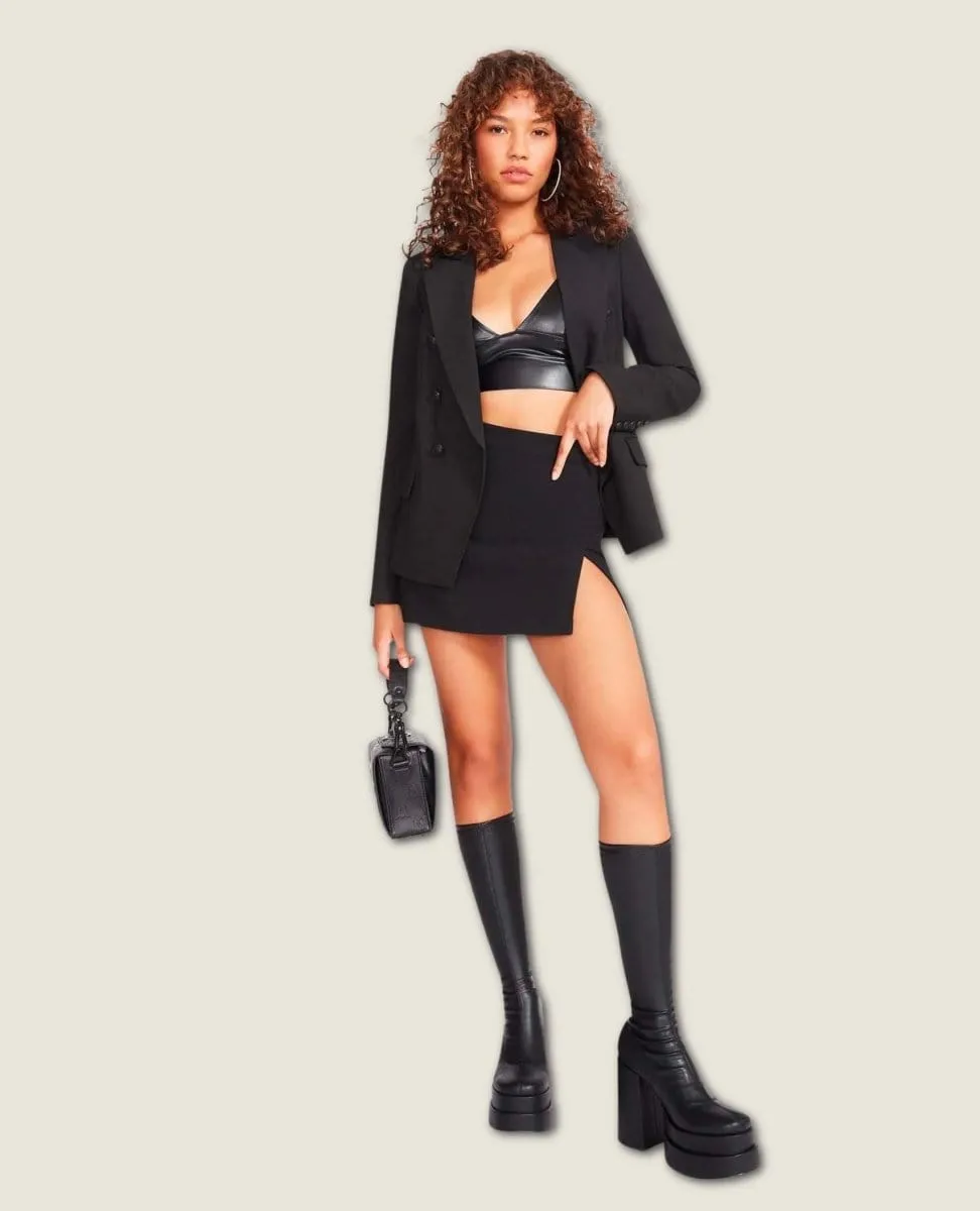 Naomi Double Breasted Blazer Black