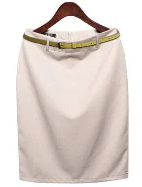 Office Skirt Solid Color Women's A line Knee Length Plus Size 3XL Skirt