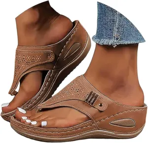Orthopedic Sandals for Women Dressy Summer 2025,Comfortable Sandals Arch Support Wedge Non Slip Flip Flops