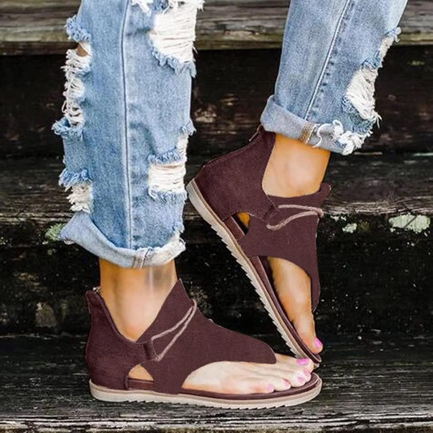 Orthopedic Sandals for Women Dressy Summer Comfortable Open Toe Flat Thong Sandals for Women Walking Sandals Women