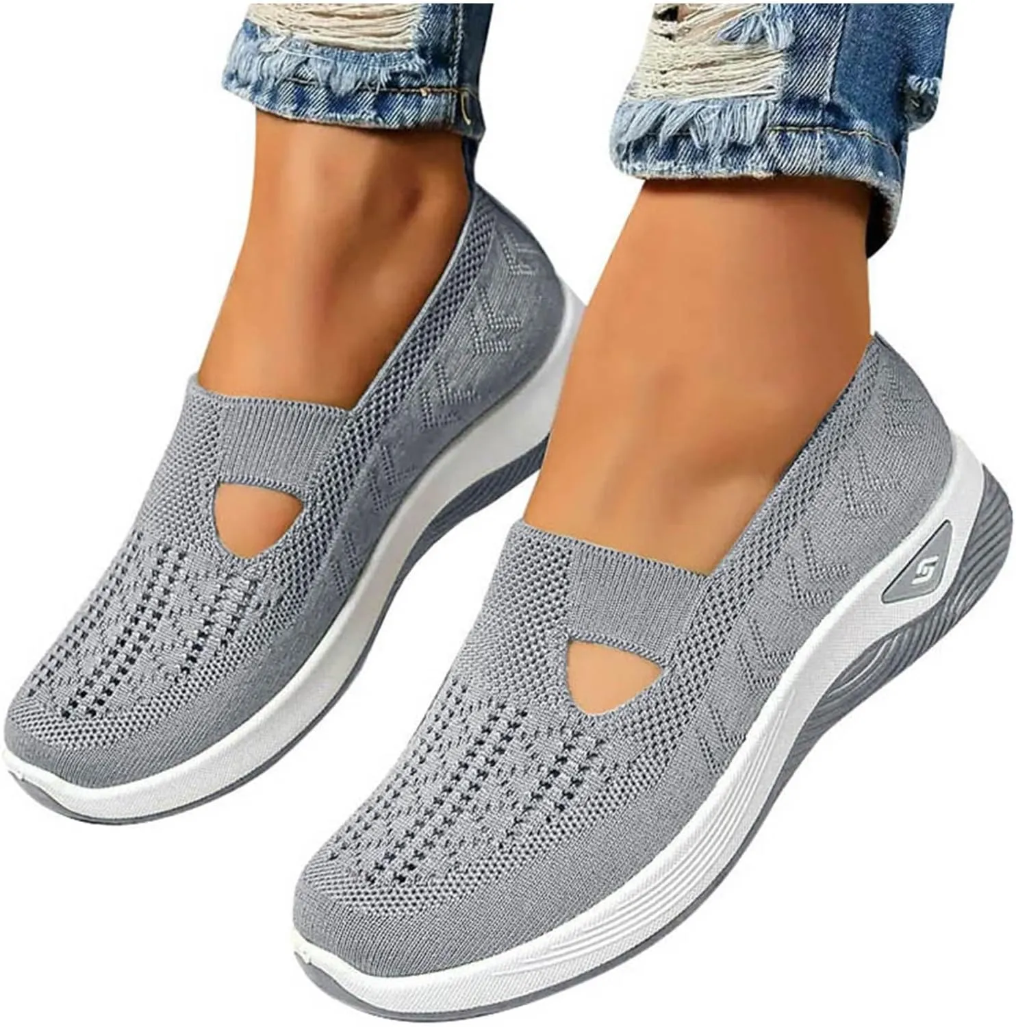 Orthopedic Sneakers for Women's Tennis Shoes Athletic Sneakers Breathable Soft Shoes Walking Slip on Foam Shoes