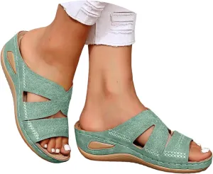 Orthopedic Wedge Sandals for Women, Women Dressy Summer Comfortable Sandals Arch Support 2025 Slip On Flip Flops Sandal Beach Vacation Slippers