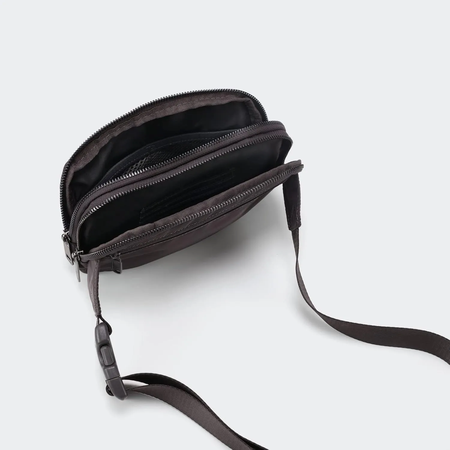 Pander Everywhere Belt Bag for Women, 5 Zipper Pockets Nylon Crossbody Fanny Pack Purse (Dim Grey)