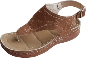 peqiut Casual Sandals Women Flat Platform Strap Sandals for Women Orthopedic Clip Toe Flip Flops Boho Casual Sandals
