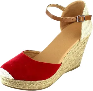 peqiut Casual Sandals Women Wedge Espadrille Sandals for Women Closed Toe Comfortable Beach Sandals Shoes